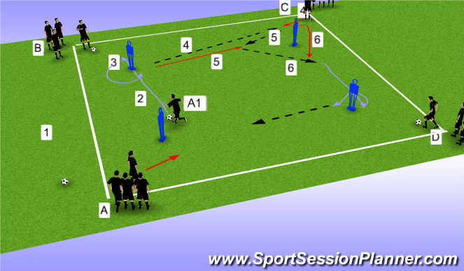 Football/Soccer Session Plan Drill (Colour): OTO Prog 3