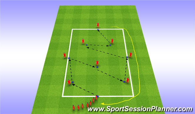 Football/Soccer Session Plan Drill (Colour): Pattern 2