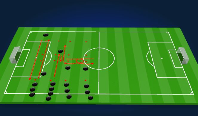 Football/Soccer Session Plan Drill (Colour): Dynamic Warm Up (10 mins)