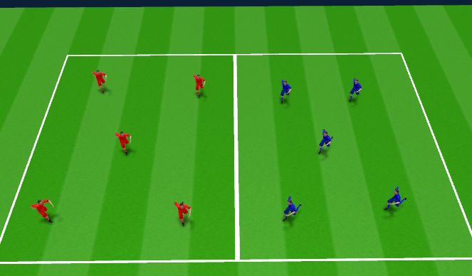 Football/Soccer Session Plan Drill (Colour): 2 Team Over The River