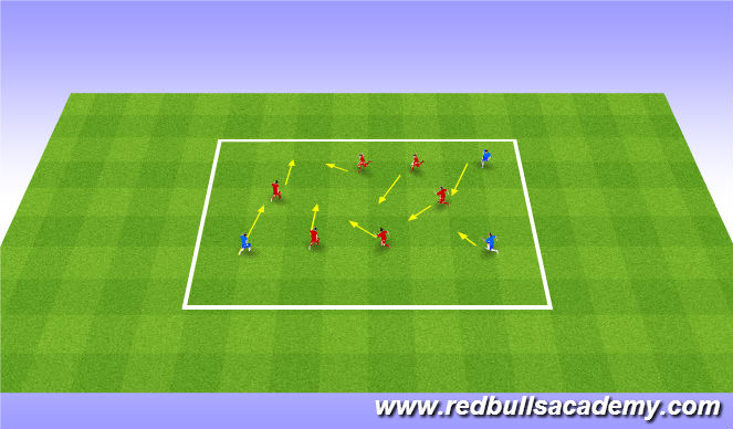 Football/Soccer Session Plan Drill (Colour): Warm up - Tag
