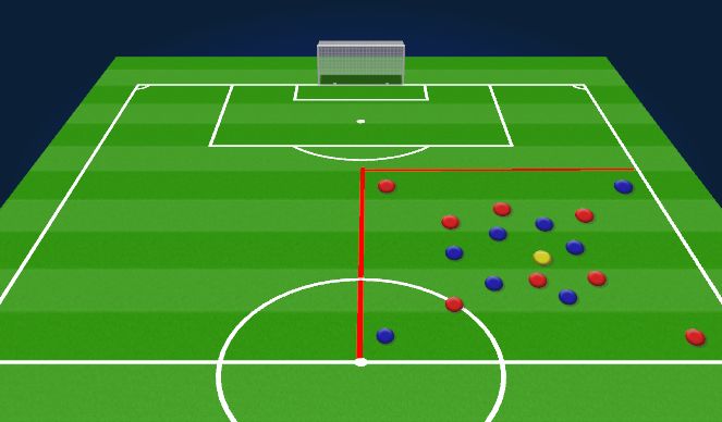 Football/Soccer Session Plan Drill (Colour): Diagonalitätsrondo