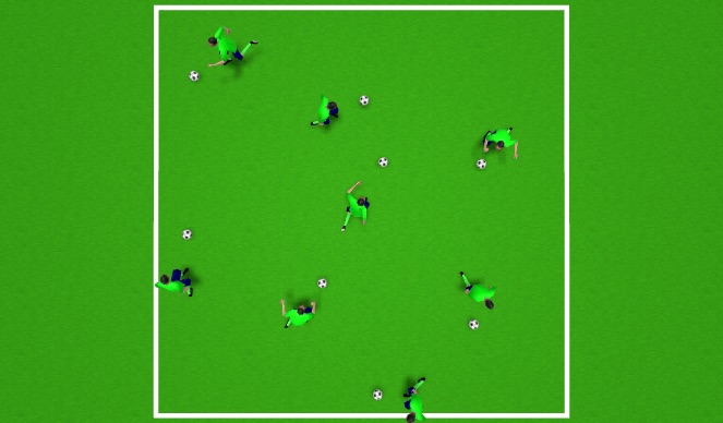 Football/Soccer Session Plan Drill (Colour): Ball Mastery-Dynamic Warmup