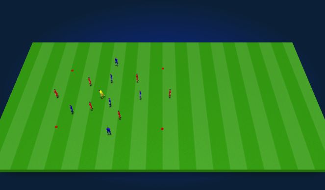 Football/Soccer Session Plan Drill (Colour): 6v6 Plus 1