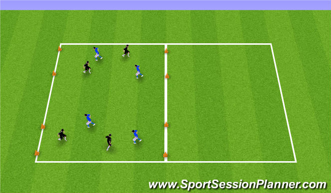 Football/Soccer Session Plan Drill (Colour): Two Wide Goals