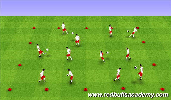 Football/Soccer Session Plan Drill (Colour): Juggling Warm-Up