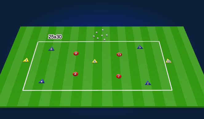 Football/Soccer Session Plan Drill (Colour): Rondo: 4v4+3