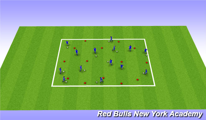 Football/Soccer Session Plan Drill (Colour): Warm Up Part 2: Ball Mastery