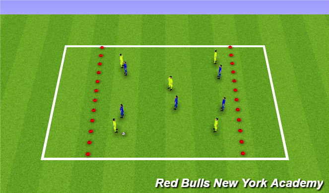 Football/Soccer Session Plan Drill (Colour): Conditioned game with End zones