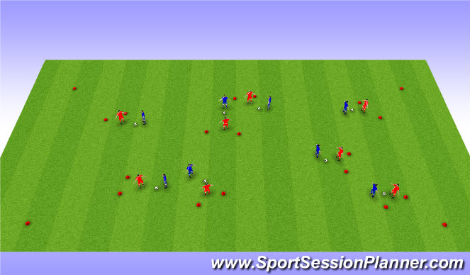 Football/Soccer Session Plan Drill (Colour): Defending 1