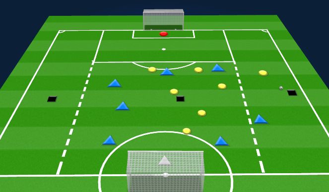Football/Soccer Session Plan Drill (Colour): 7v7+3