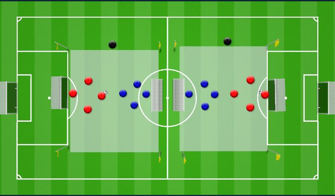 Football/Soccer Session Plan Drill (Colour): 4v4 w/goalies