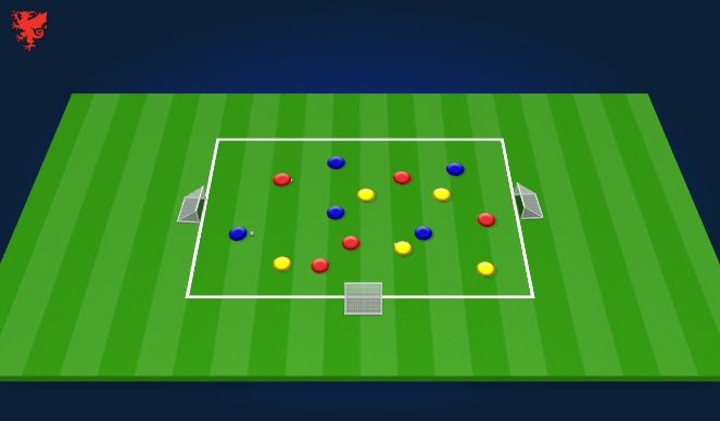 Football/Soccer Session Plan Drill (Colour): Activation/reaction unopposed game