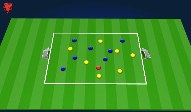 Football/Soccer Session Plan Drill (Colour): 7v7+1