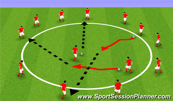 Football/Soccer Session Plan Drill (Colour): Warm Up 2